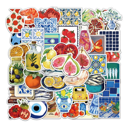 50PCSMediterranean Tomato Stickers iPad Phone Cases Handbooks Water Cups Desktop Puzzle Toy Stickers