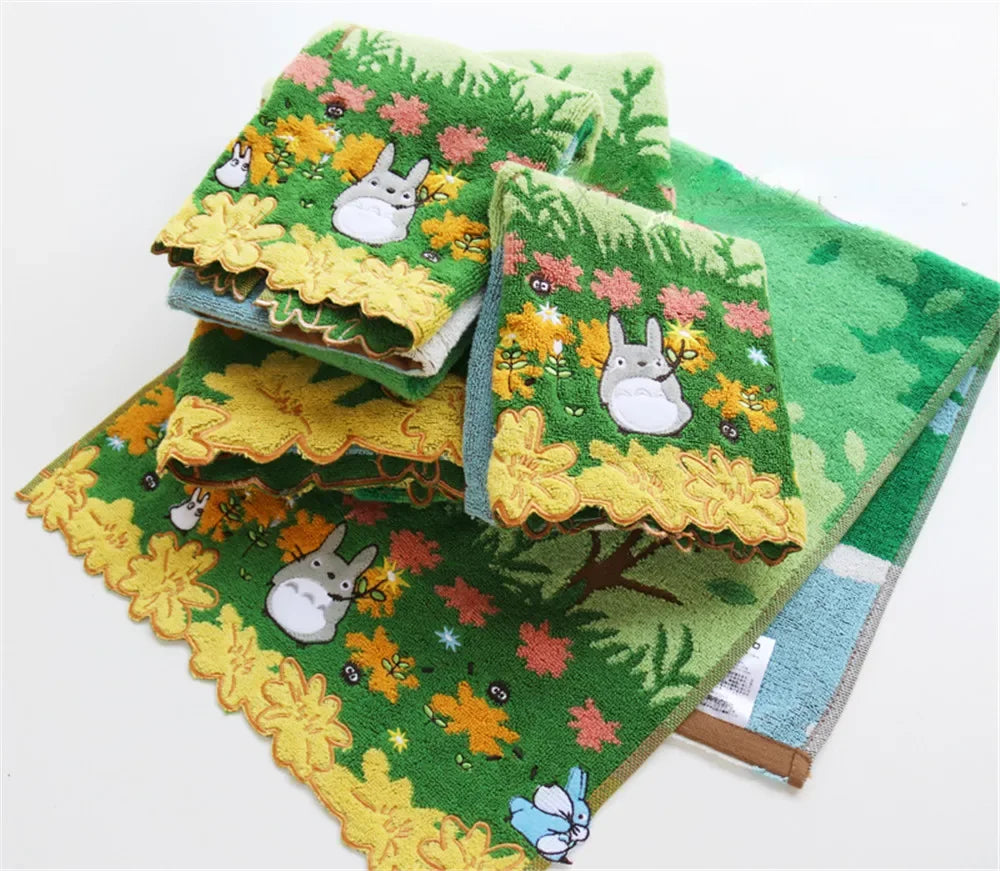 Cute 100% Cotton Embroidery Cartoon Towels Bathroom Hand Towel Batrh for Kids Adults Beach
