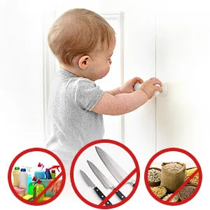 10pcs Baby Cabinet Locks Invisible Closet and drawer Lock Child Security Protector No Drilling Installation White