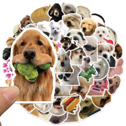 50PCS Dog Stickers Cute Animal Account Materials Phone Cases Laptop Suitcases Water Cups Waterproof Stickers