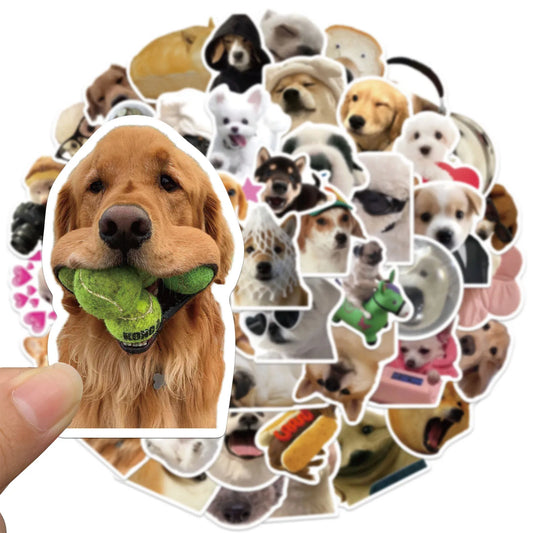 50PCS Dog Stickers Cute Animal Account Materials Phone Cases Laptop Suitcases Water Cups Waterproof Stickers