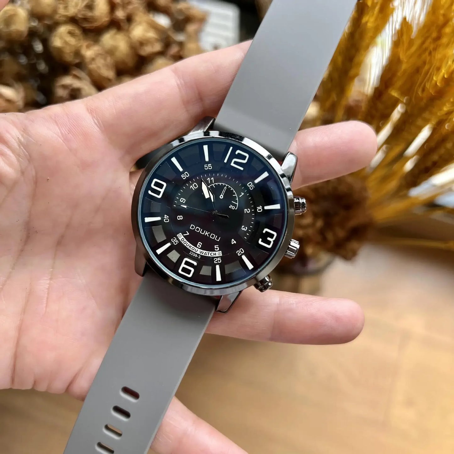 Large Dial Unisex Watch for Men and Women Blue Light Glass Leather Strap Casual Wristwatch Luxury Gift Clock Dropshipping