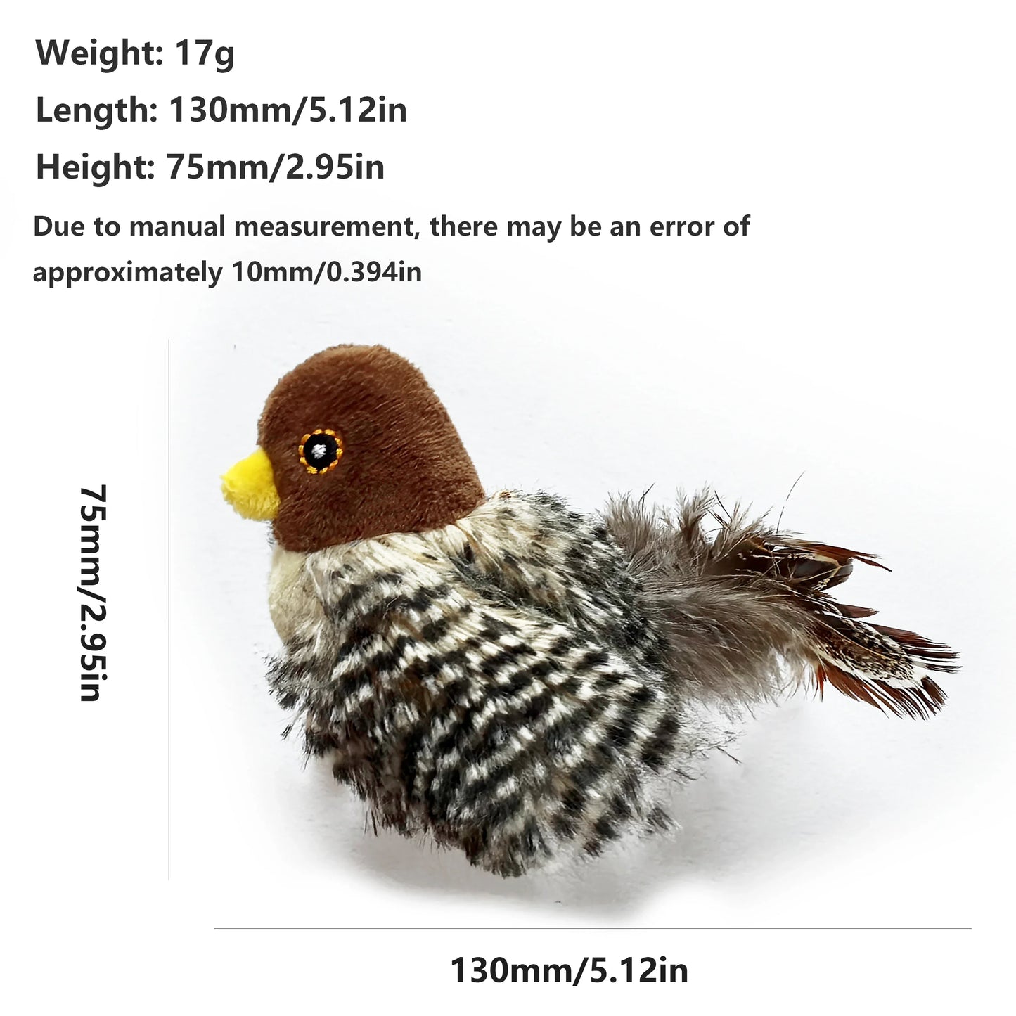 Interactive Cat Toys Flapping Bird Cat Toy Flying Wings Sparrow Catnip Toys Vivid Chirping Simulation Bird Interactive Pet Toy