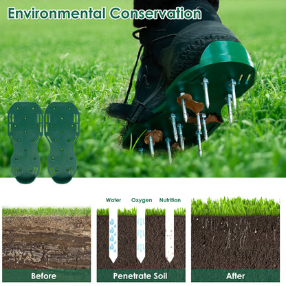 Lawn Aerator Shoes Manual Lawn Aerator with Spike Adjustable Spiked Aerating Sandals Reusable Plastic Lawn Aerator Sandals Lawn