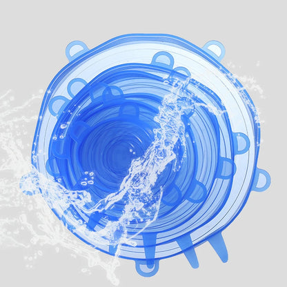 6pcs/set Silicone Cover Stretch Lids Reusable Airtight Food Wrap Covers Keeping Fresh Seal Bowl Stretchy Wrap Cover