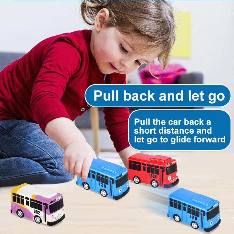 Cartoon  Bus Kids Toys Cute bus toy Mini Pull Back Car  Model Bus Toy Play Vehicles Educational Toys for Children Boys Gifts