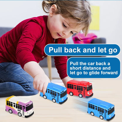 Cartoon  Bus Kids Toys Cute bus toy Mini Pull Back Car  Model Bus Toy Play Vehicles Educational Toys for Children Boys Gifts
