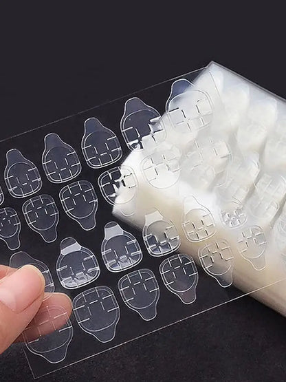 240pcs Double Sided False Nail Art Adhesive Tape Glue, DIY Fake Acrylic Nail Manicure Gel,Jelly Clear Waterproof Tabs Nail Glue