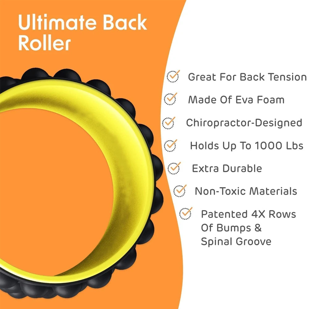 Back Roller Massager, Deep Tissue Massage Tools, Myofascial Release Trigger Point Yoga Wheel Foam Roller for Muscle Pain Relief