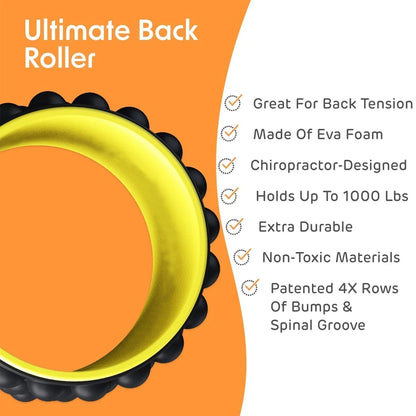 Back Roller Massager, Deep Tissue Massage Tools, Myofascial Release Trigger Point Yoga Wheel Foam Roller for Muscle Pain Relief