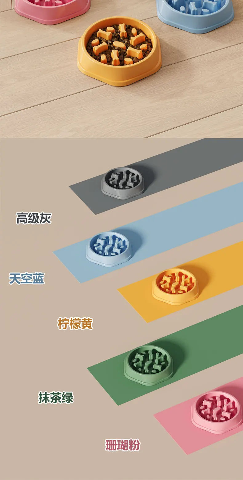 Anti-Slip Anti-Choking Slow Feeder Bowl for Large Dogs - Anti-Tip Pet Food Bowl for Golden Retriever