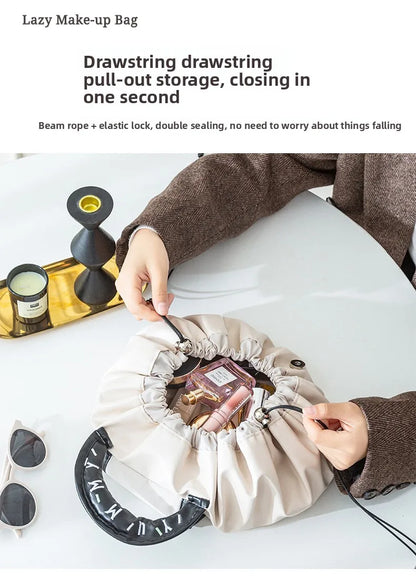 Travel Toiletry Makeup Bag   Drawstring Waterproof Large Capacity Portable Storage Bag