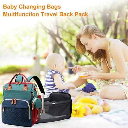 Diaper Bag with Changing Station 3 in 1 Baby Diaper Backpack with Foldable Changing Pad, Large Travel Back Pack for Girl Boy