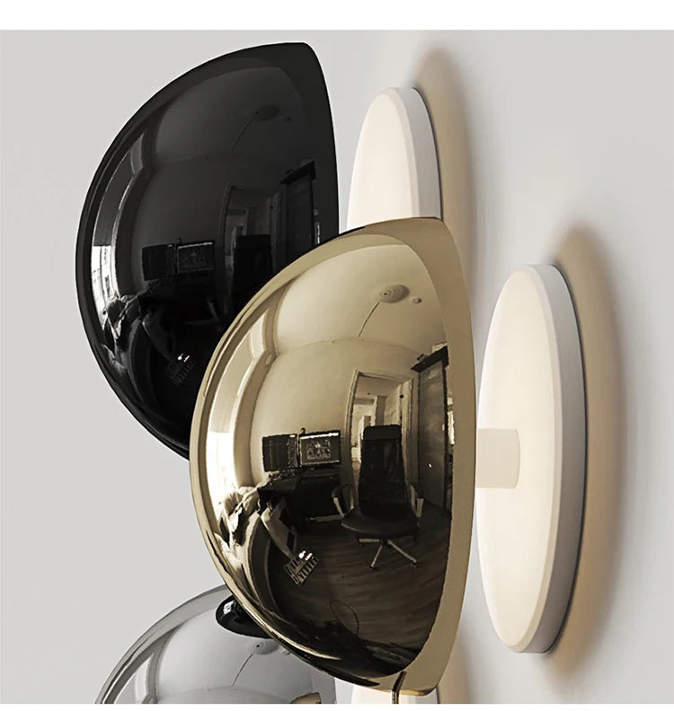 Nordic decorative gold circular wall lamp bedroom bedside living room dining room art minimalist wall mounted lamp