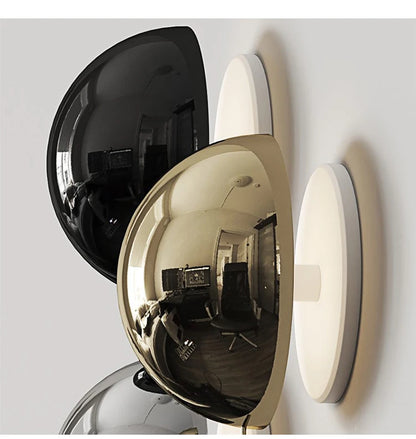 Nordic decorative gold circular wall lamp bedroom bedside living room dining room art minimalist wall mounted lamp