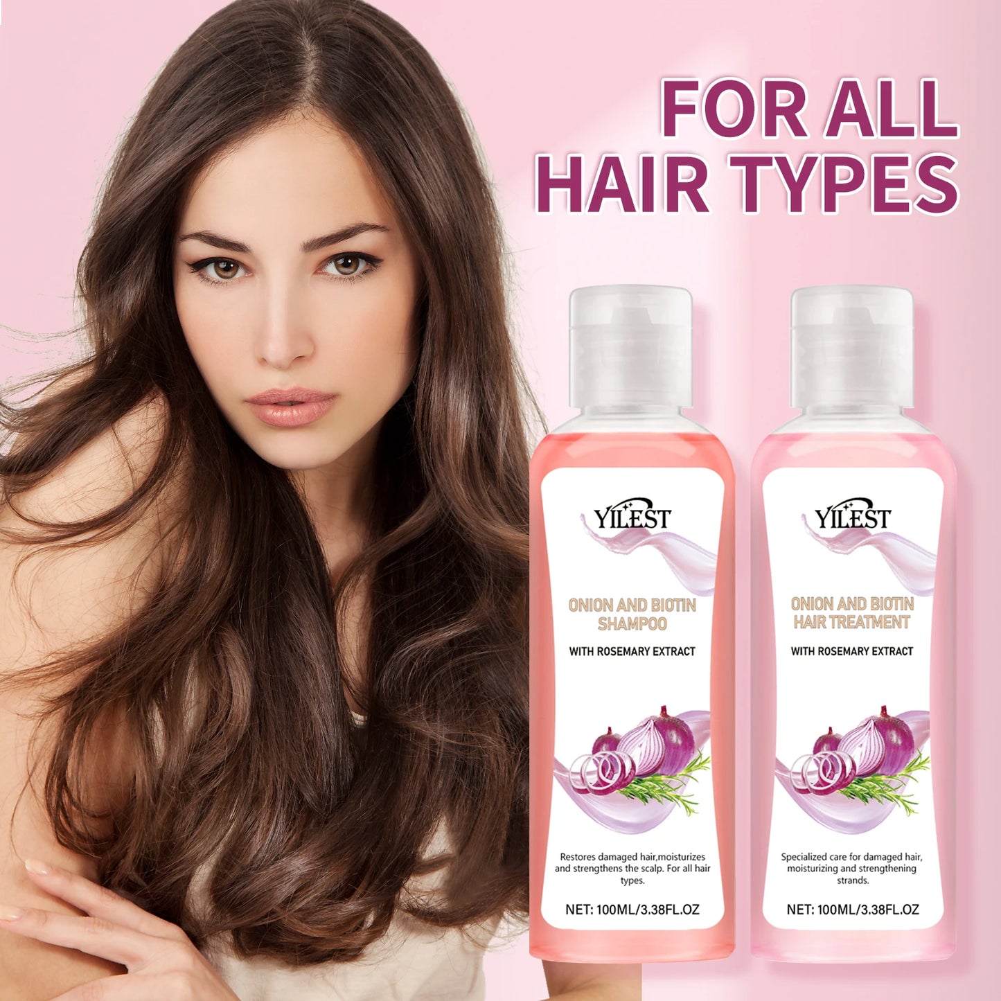 200ML Onion&Rosemary Shampoo For Hair Growth Anti Frizz Dandruff Removal Improve Dry Split Ends Nourishing Smooth Conditioner