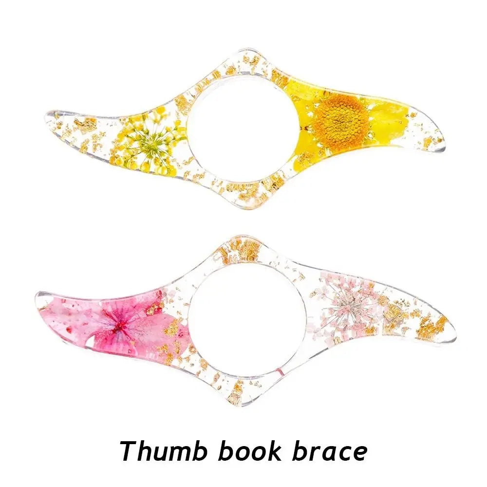 Book Accessories Acrylic Thumb Book Support Dried Flower Spreader Thumb Book Brace Colorful Smooth Book Page Holders Book Lovers