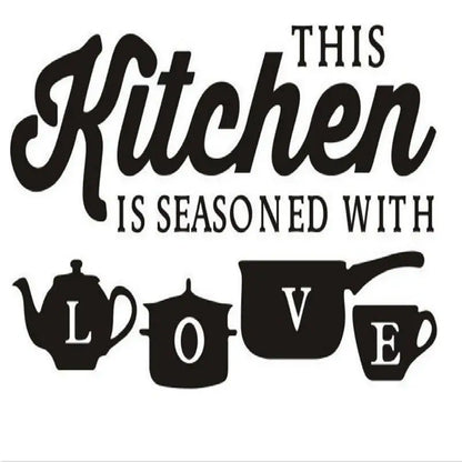Kitchen Wall Stickers THIS KITCHEN IS SEASONED WITH LOVE Quotes Wall Stickers Restaurant Home Decoration
