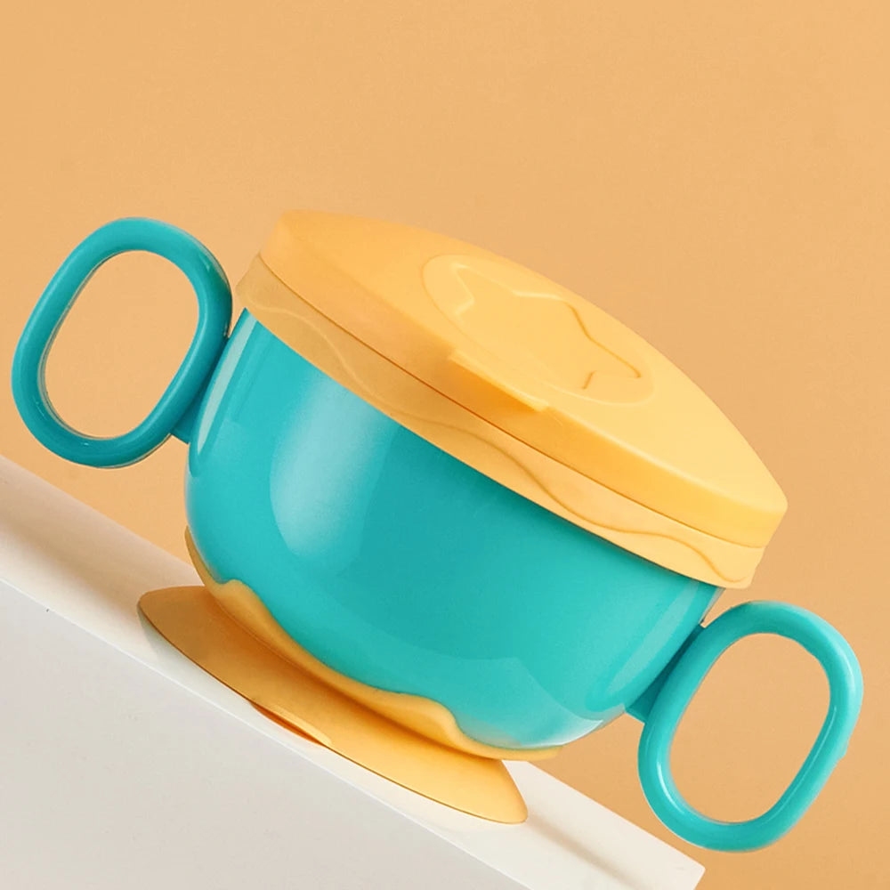 Children Tableware Baby Plastic Snack Bowl High Suction Double Handle Snack Cup Snacks Storage Box Kids Feeding Bowl