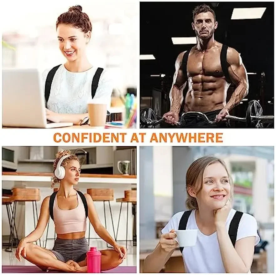 1 Pc Adjustable Posture Corrector With Breathable Upper Back Support Relieves Neck Shoulder And Back Pain Hunchback Correction