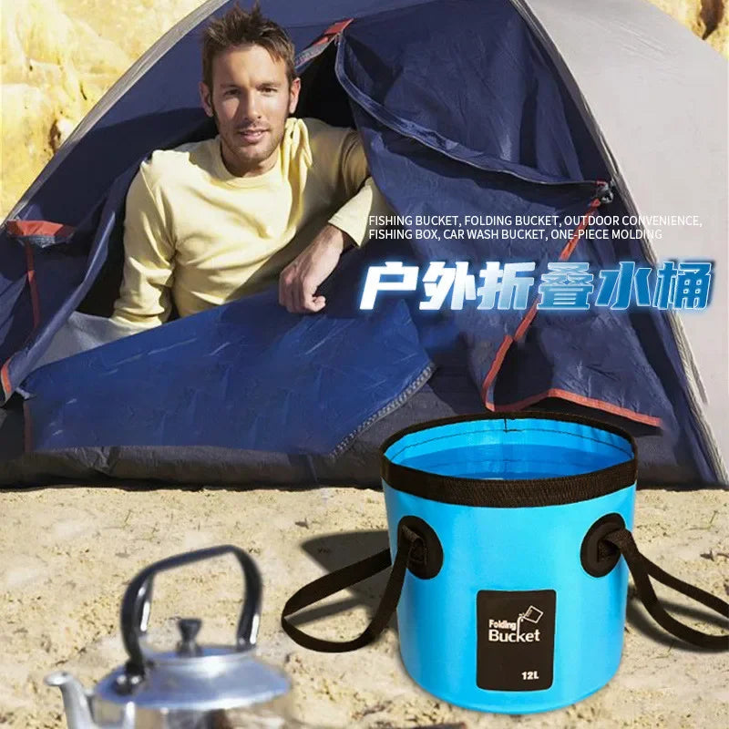 12L/20L Bowl Sink Washing Bag Car Wash Bucket Portable Outdoor Travel Foldable Water Multifunction Folding Portable Bucket Water