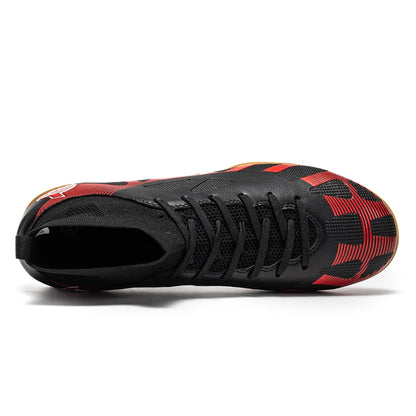 Men's Sports IC Indoor Flat Bottomed Football Shoes Adult High-Tops Wear Resisting Training Shoes Teenagers Non Slip Shoes