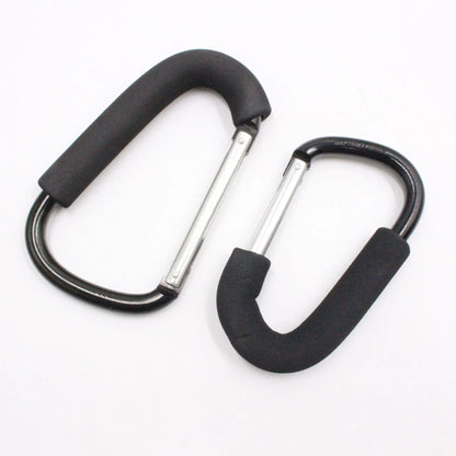 Baby stroller hook supermarket shopping hook large carabiner aluminum alloy large hook black size