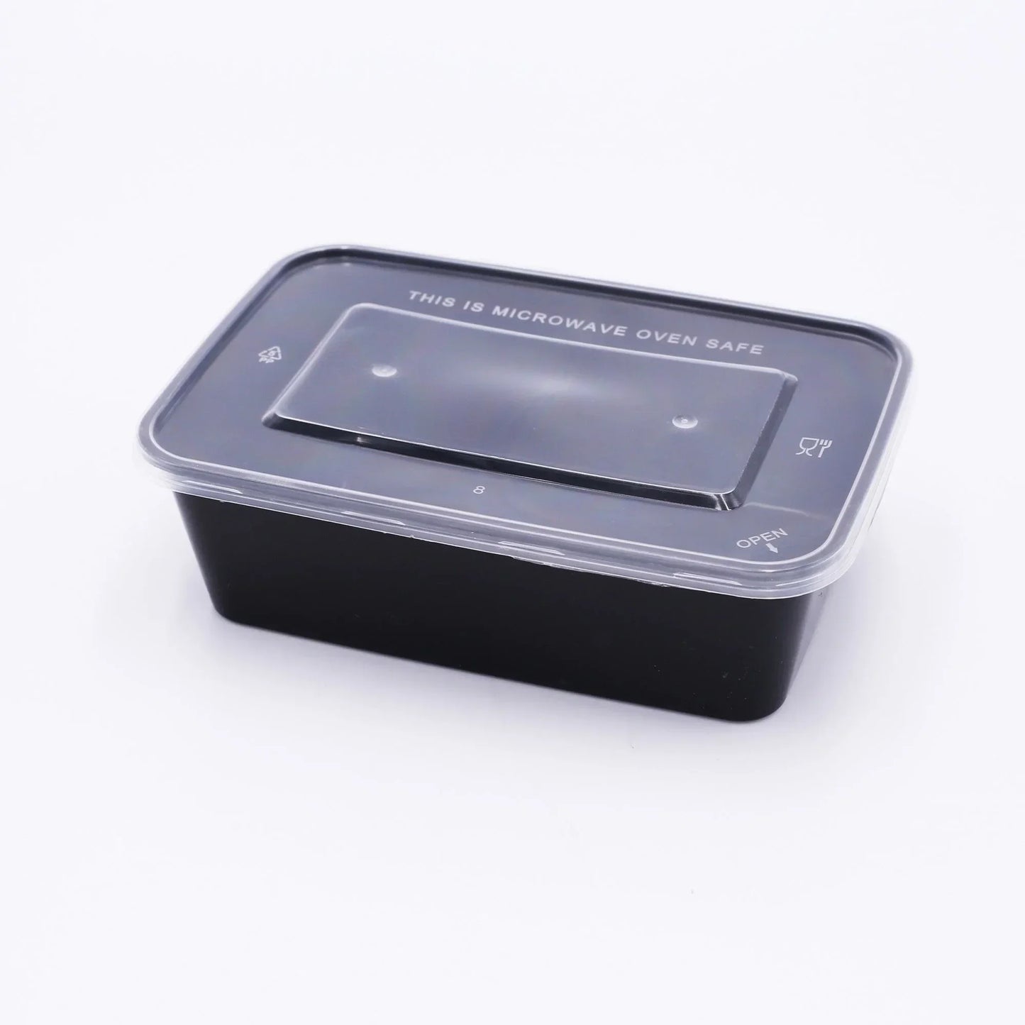 10PCS Black Plastic Disposable Food Containers with Lids - Ideal for Salads, Sandwiches, and Kitchen Fridge Storage