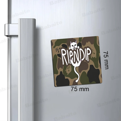 Cat R-Ripndips Fridge Photo Fridge Magnet Square Stickers Personalize Home Decor Souvenirs Gift