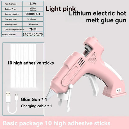 Cordless Hot Melt Glue Gun Child Hand Crafts Home DIY Repair Use 7mm Glue Stick Wireless Glue Gun