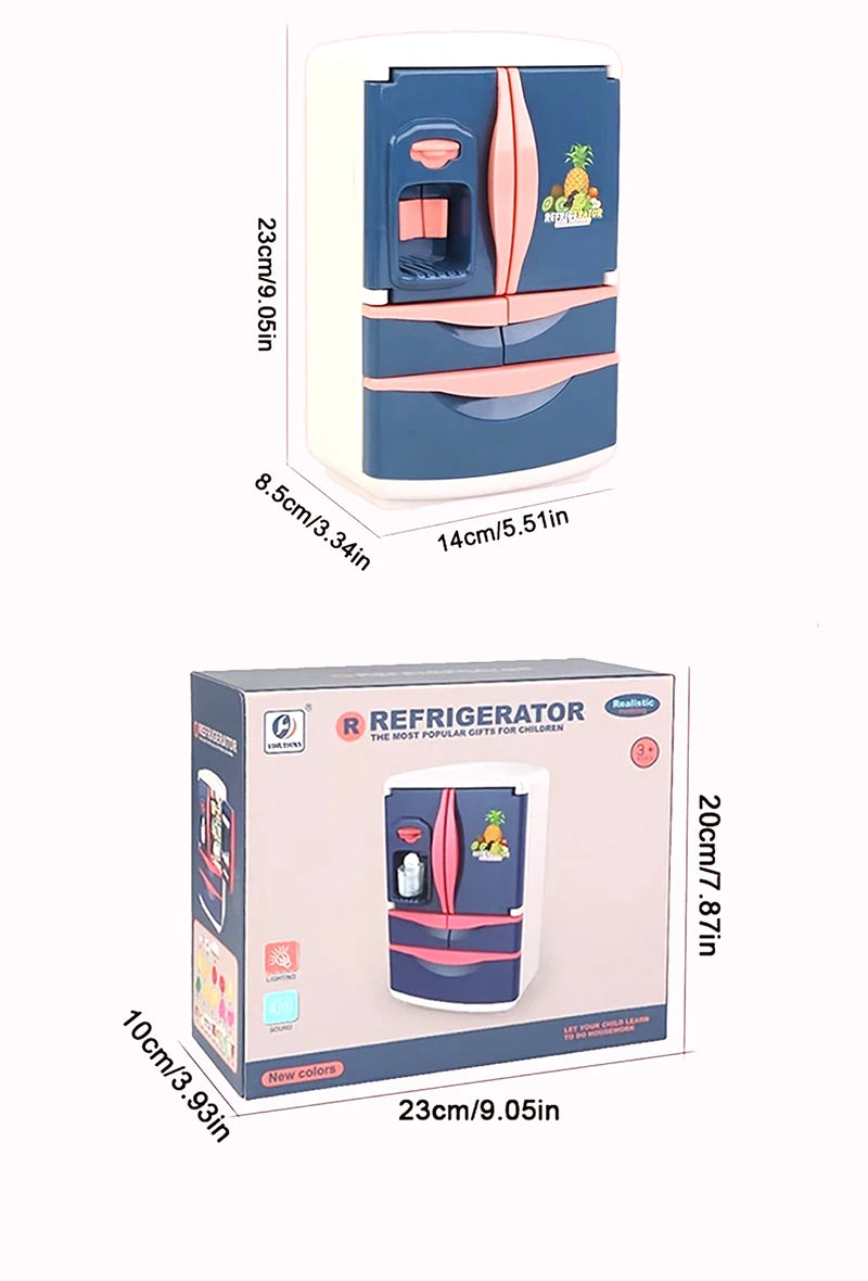 Refridge Simulation Toys For Kids, With Fog, Music & Lights, Kitchens Refrigerator Play Set For Children, Indoor Game, For Boys