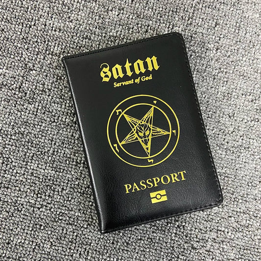 Satan Servant of God Passport Holder Pu Leather Passeport Case Travel Wallet Covers for Passports