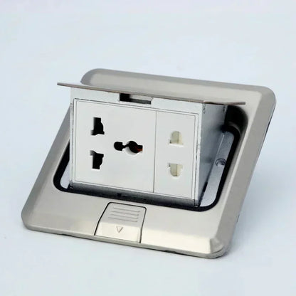Pop Up Floor Socket Hidden Type EU/FR/US/UK/Universal Power Outlet Stainless Steel Electrical Switches For Home Office Table