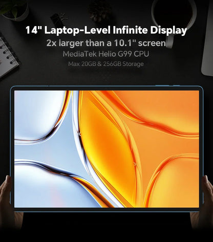 Teclast T70 Tablet MTK G99 Octa-Core 14inch FHD IPS Display 8GB RAM 256GB ROM Android 14 WIFI5G 10000mAh 13MP+8MP 4G Dual SIM