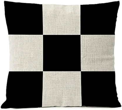 Black geometric pillowcase, linen cushion cover, office home décor sofa pillowcase, cushion cover 45x45
