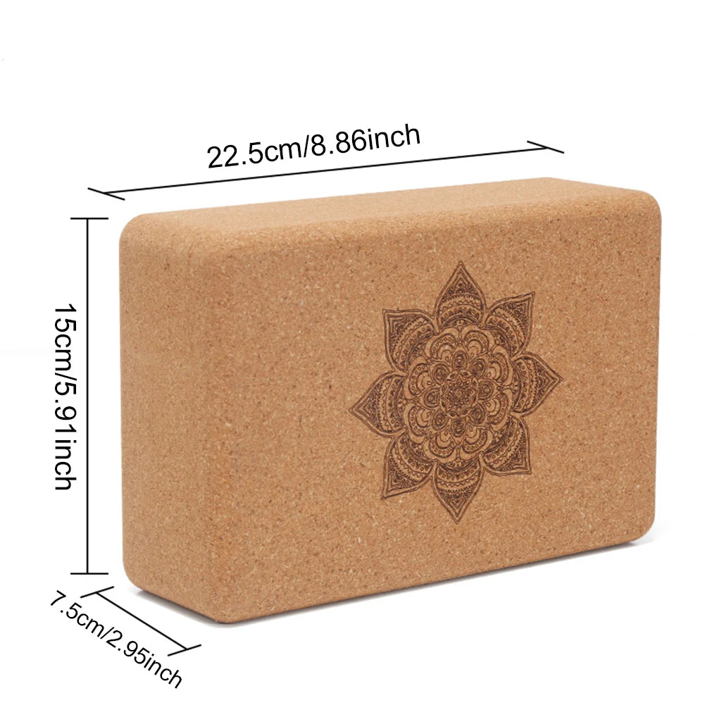 Cork Yoga Block Set EVA Gym Blocks Cork Foam Yoga Brick Exercise Stretch Body Shaping Wood Yoga Blocks Fitness Yoga Accessories