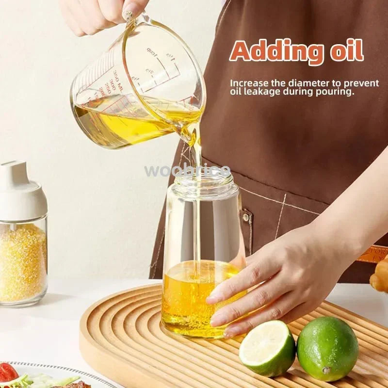 2in1 500ml Plastic Spray Oil Sprayer Bottle Spray Oil Dispenser Oil Jar Cruet BBQ Kitchen Baking Roasting Picnic Kitchen Tool
