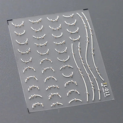 5Dquality pearl thread curtain nail art stickers French line decorative nail art stickers art slider decals nail art accessories