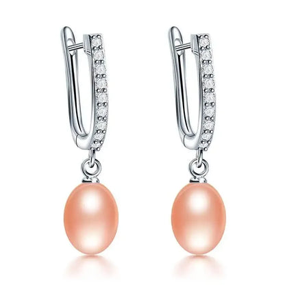 HENGSHENG 7-8mm Natural Freshwater Pearl Earrings for Women Jewelry Bohemian Drop Earrings for Wedding / Party / Daily