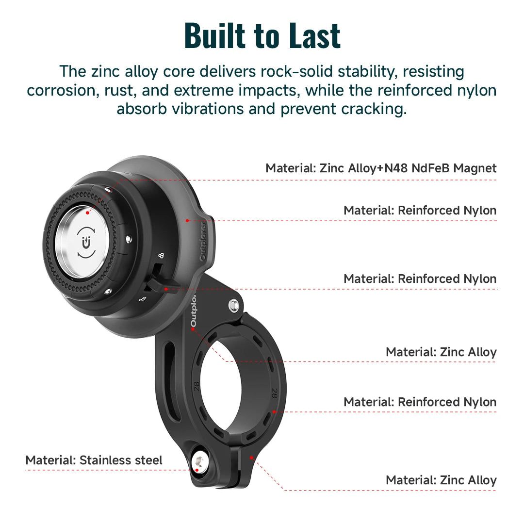 Magnetic Motorcycle Phone Mount Holder with Vibration Dampener & Secure Lock Handlebar Phone Mount for Motorcycle Bike Scooter