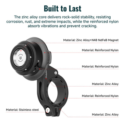 Magnetic Motorcycle Phone Mount Holder with Vibration Dampener & Secure Lock Handlebar Phone Mount for Motorcycle Bike Scooter