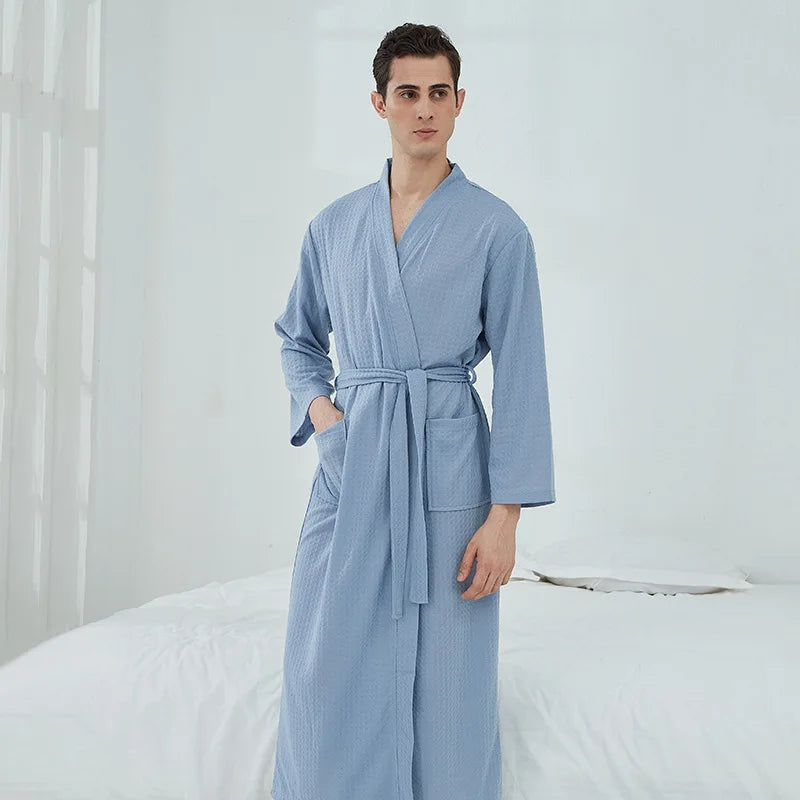 Soft and Comfortable Bathrobe Sauna Suits for Women Thin Nightgown Long Couples Home Clothes for Hotel Bathrobe Men