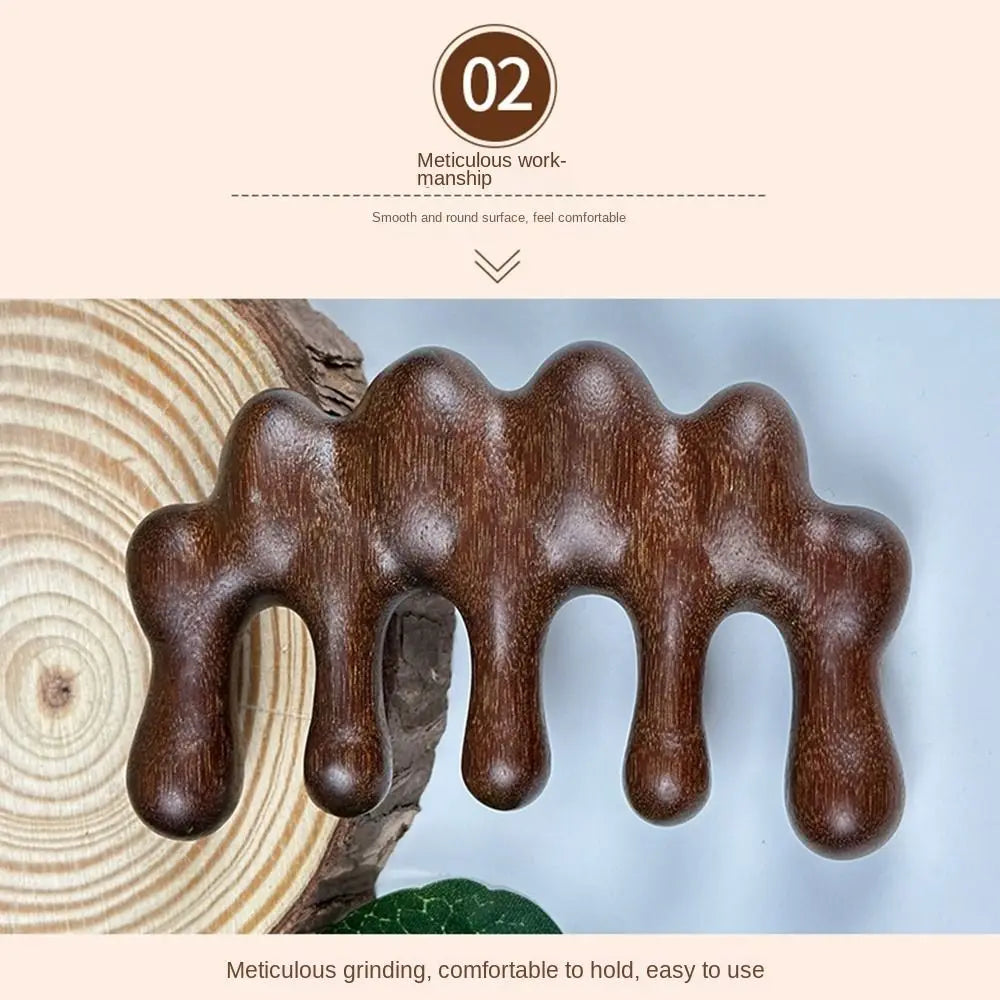 Scalp Relax Meridian Massage Comb Anti-static Blood Circulation Sandalwood Hair Comb Smooth Hair Comfortable Head Massage Comb