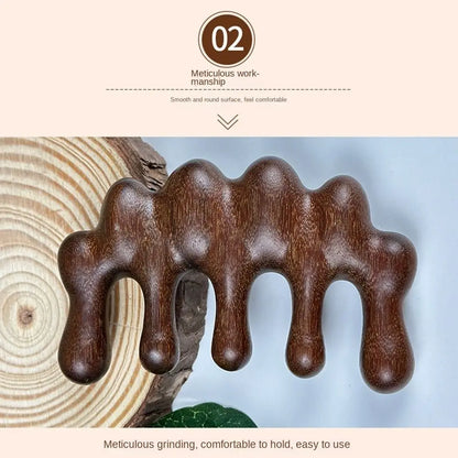 Scalp Relax Meridian Massage Comb Anti-static Blood Circulation Sandalwood Hair Comb Smooth Hair Comfortable Head Massage Comb