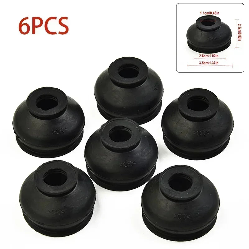 6pcs Ball Joint Boot Suspension Steering Dust Cover Track Tie Linkage Rubber Dust Boot Covers Track Rod End Replacement Kit