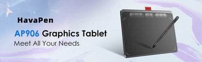Drawing board, digital tablet computer, HavaPen ap906 9 x 5 inch artistic drawing digital tablet computer with battery-free pen