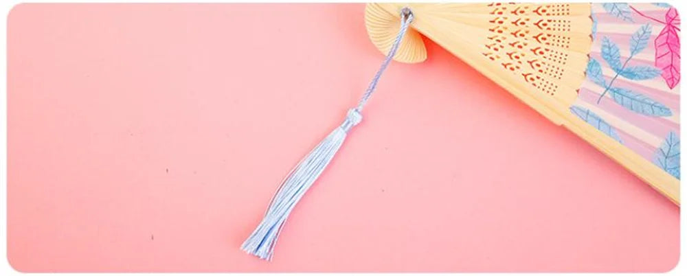 Bamboo Folding Fan Silk Chinese Fan Hand Women Black Fan Summer Female Dance Home Decoration Party Gift Home Ornament Fan Black