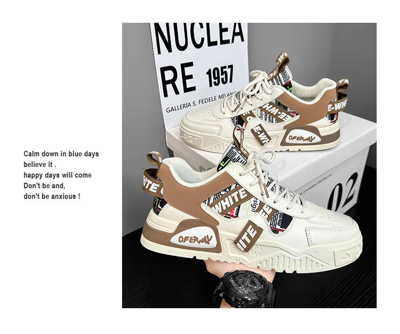 2025 new men's shoes for spring, breathable, niche, trendy, versatile, casual board shoes, height increasing sports shoes