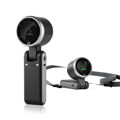 Portable Turbo Fan Mini Hanging Neck Fan USB Rechargeable Handheld Fan 3600mAh Foldable Mini Neck Fan Portable Small Turbo Fan