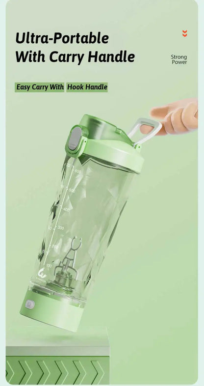 Portable Mixing Cup 600ml Protein Shaker Bottle Fully Automatic Blender Kettle USB Rechargeable Multipurpose for Gym Outdoor